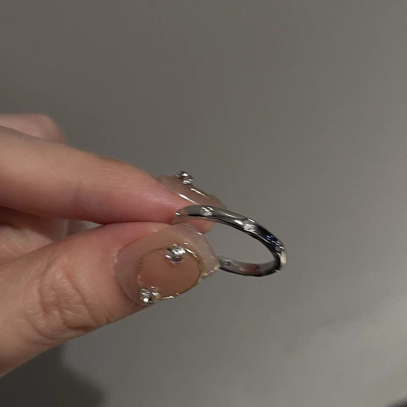 Wholesale Chic Open Ring with Zircon Alloy Jewelry Accessory for Everyday Wear