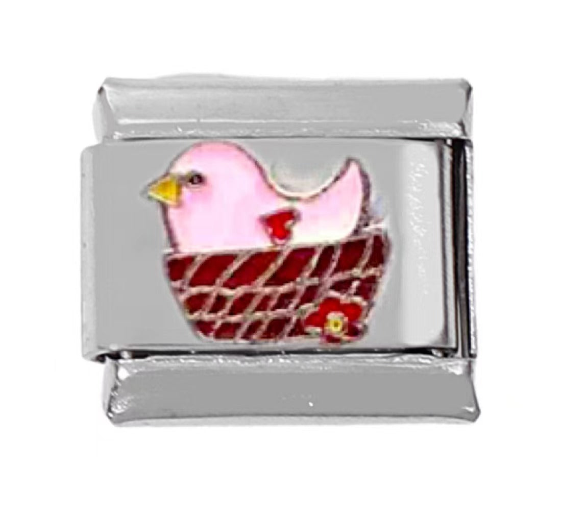 Wholesale 5pcs Italian Charm Bracelet Charm Module Stainless Steel Tulip Butterfly Bracelet 9mm DIY Pattern Free Stitching Detachable Composable Bracelet ACC-BT-DaLiang013