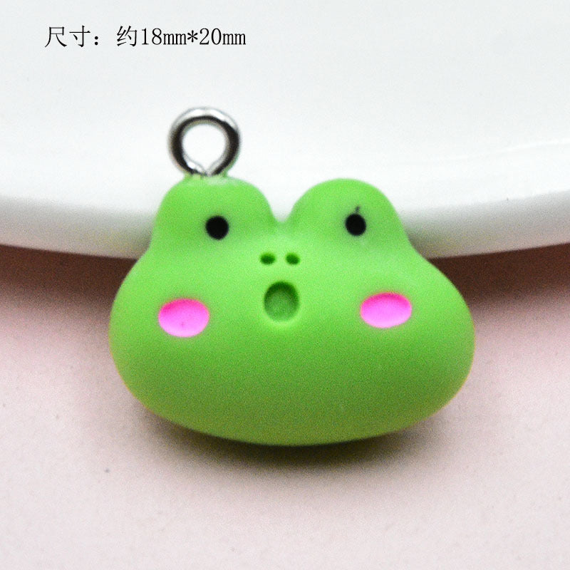 Wholesale Color resin simulation cute cartoon small animal sheep rabbit frog keychains