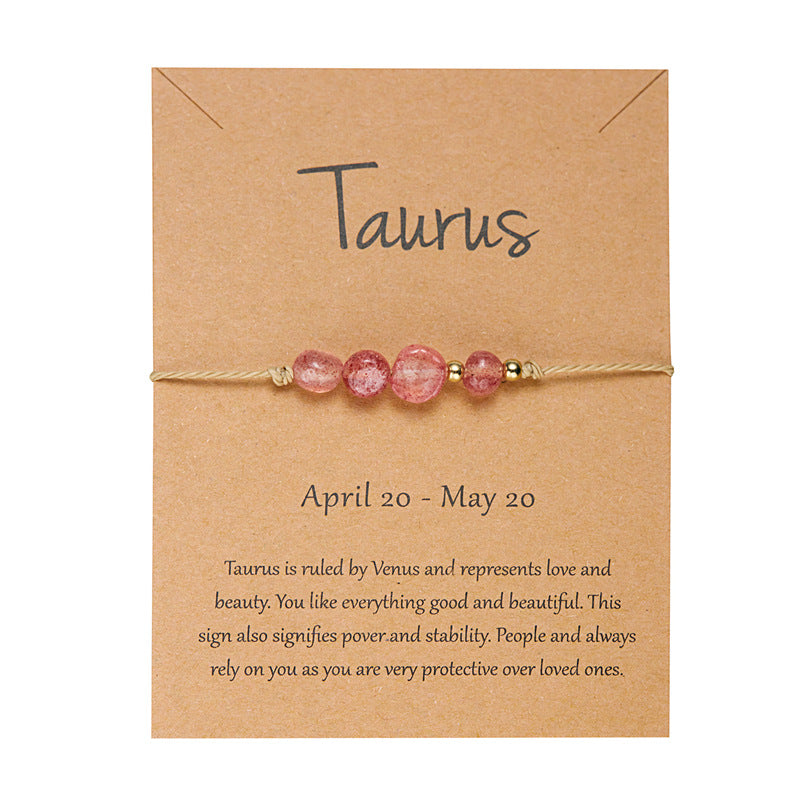 Wholesale  twelve constellation natural stone beaded bracelet