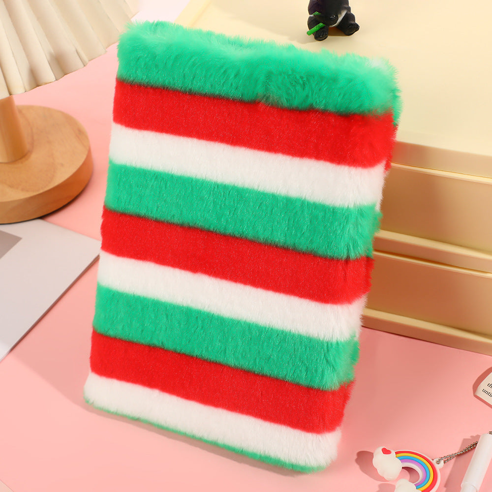 Wholesale cartoon cute plush rainbow leopard print notebook