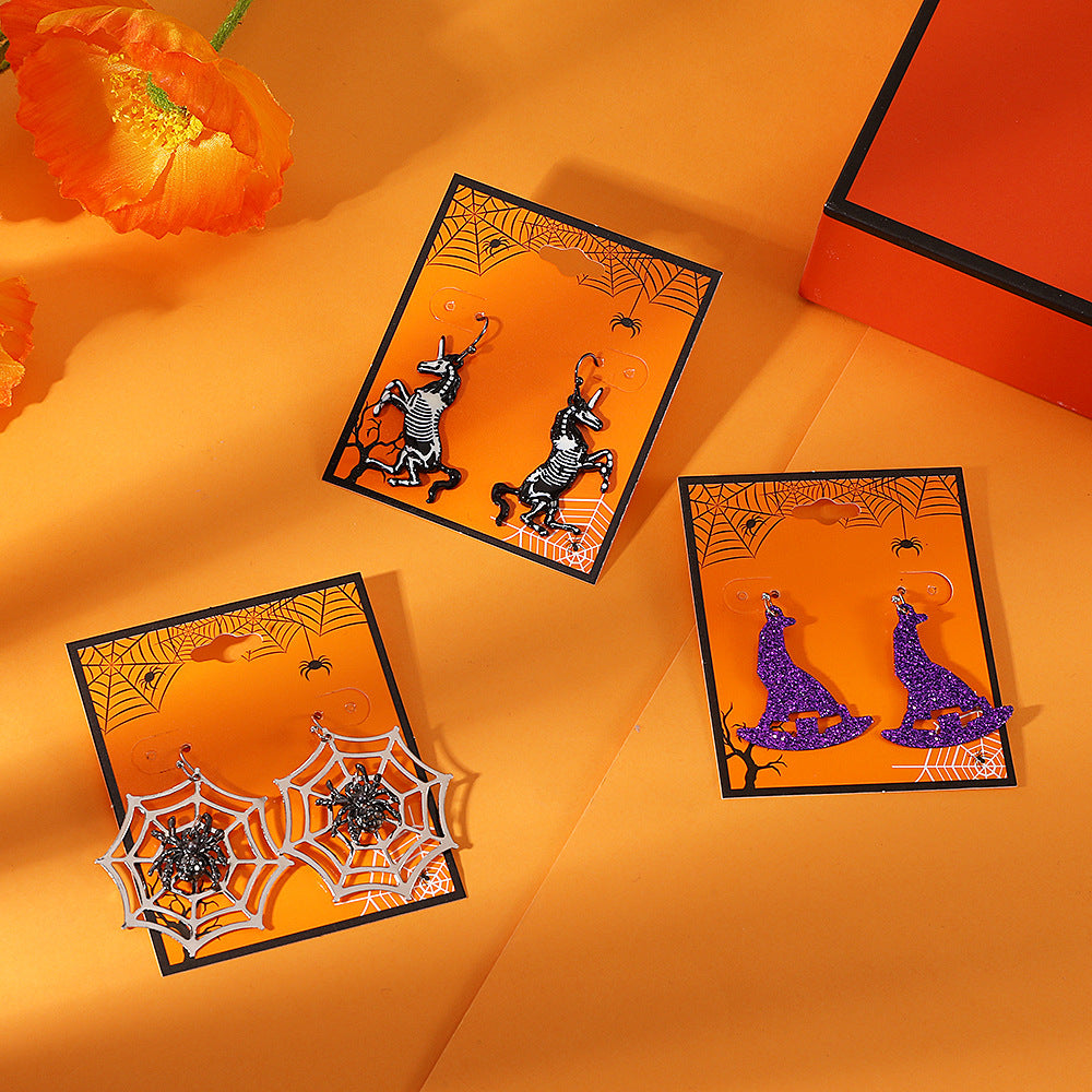 Wholesale  Halloween Women's Earrings Funny Little Devil Bat  Pumpkin Earrings