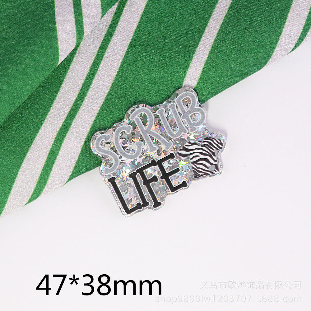 Wholesale 10PCS DIY Acrylic Loose Powder Medical Heart-shaped Bag Flatback