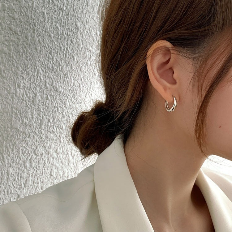 Wholesale Retro minimalist cool circle earrings