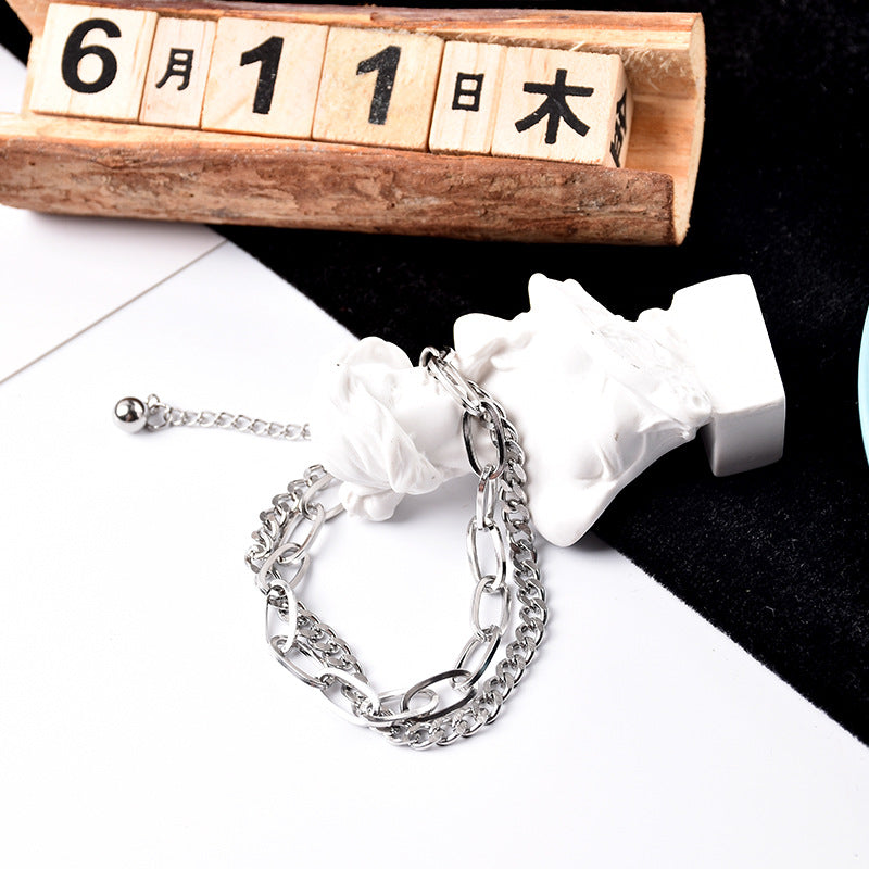 Wholesale Titanium Steel Double-layer Thick Bracelet