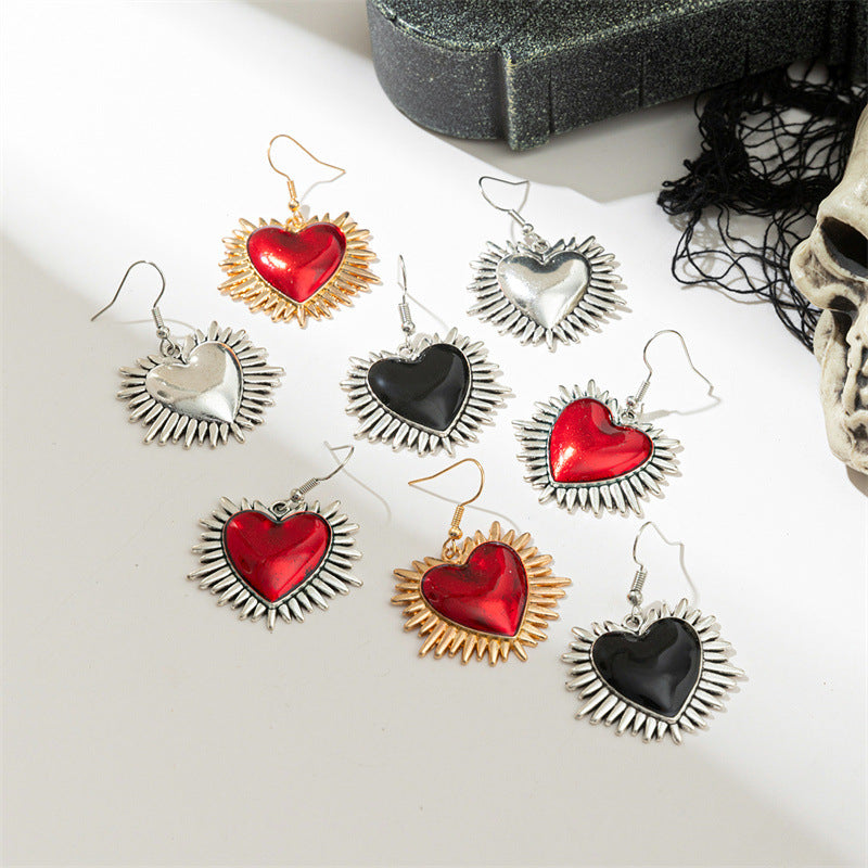 Wholesale  love earrings  gothic black heart earrings