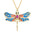 Wholesale copper micro-inlaid color zircon pendant Dragonfly luxury design necklace