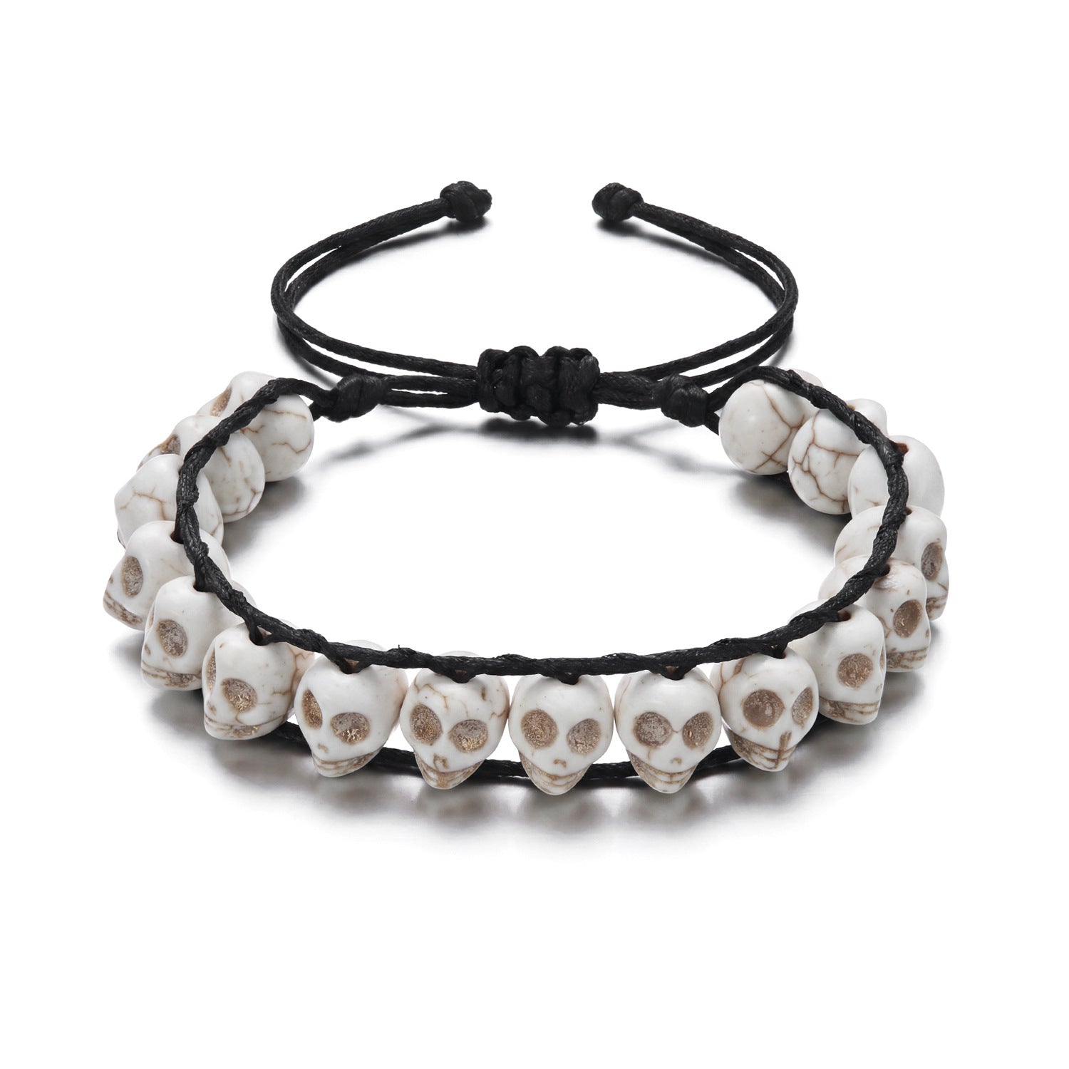 Wholesale Gothic Skull Glass Bead Bracelet Multilayer Red Black Contrast  Fashion Accessory Boutique Resale