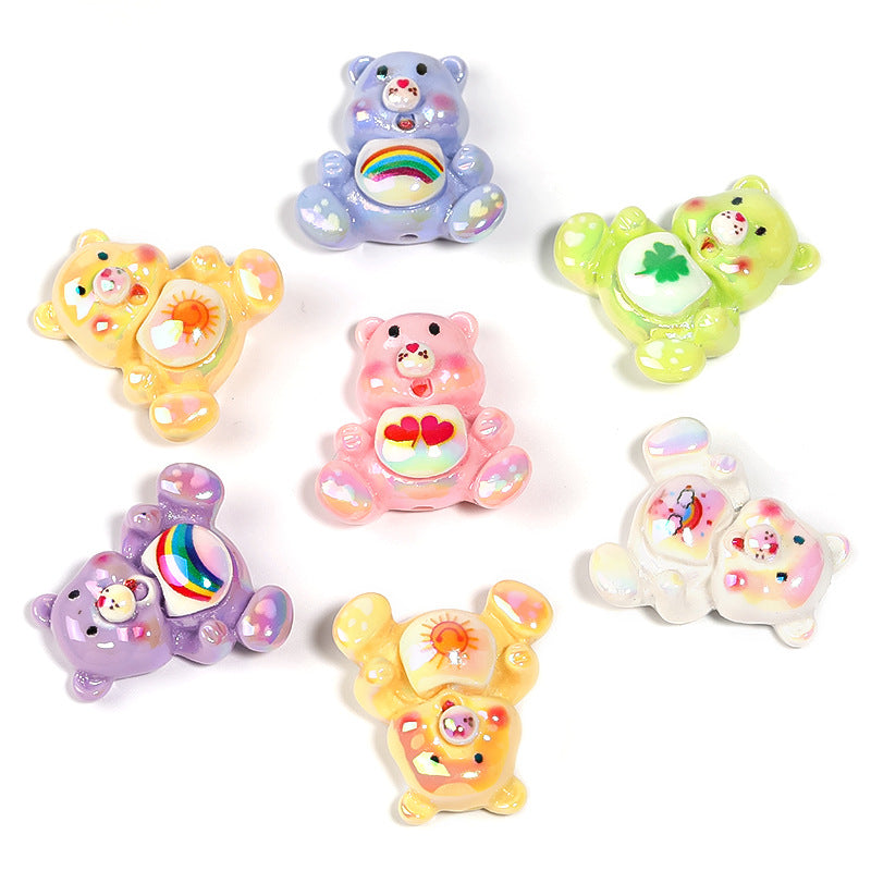 Wholesale Random 50pcs Cute Bear Resin Beads Beaded Pen Accessories ACC-BDS-BLG047