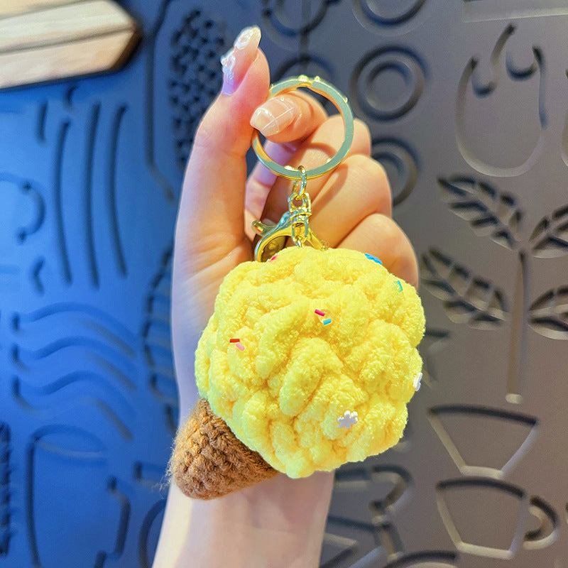 Wholesale Colorful Plush Ice Cream Keychain Cartoon Bag Charm Cute Gift