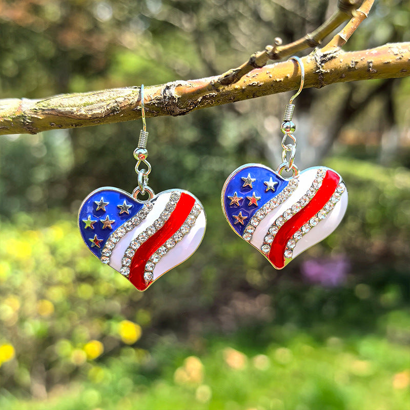 Boucles d'oreilles de la série de drapeaux du jour de l'indépendance en gros