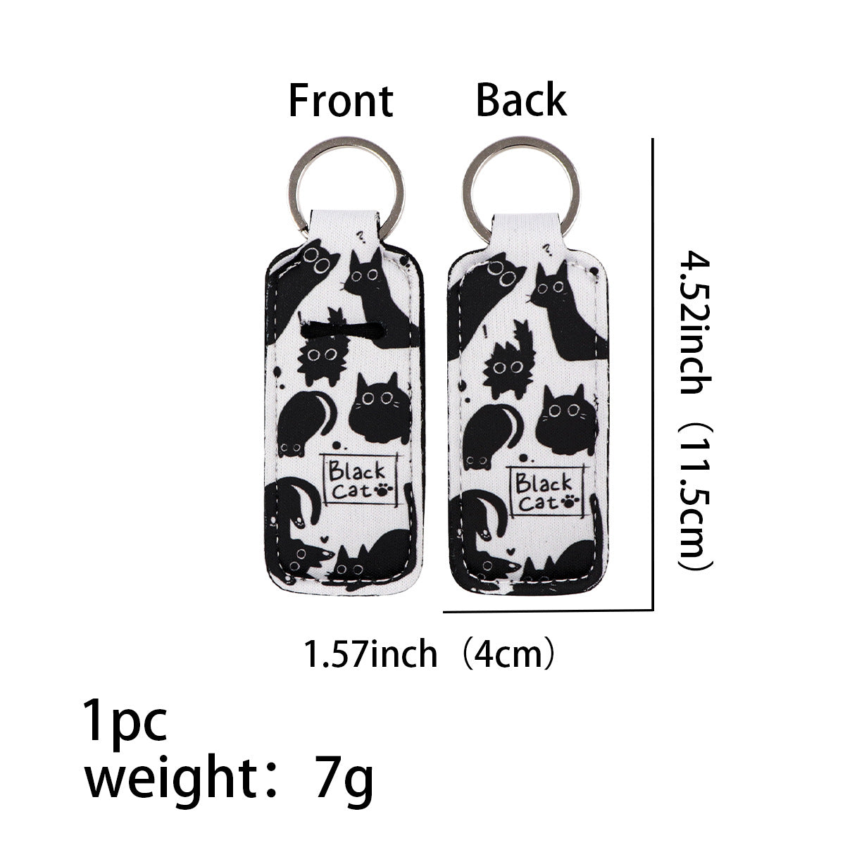 Wholesale 6pcs Cartoon Cat Lipstick Case Keychain