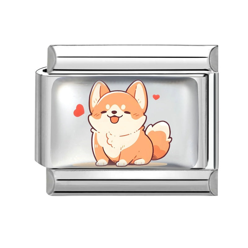 Wholesale 9mm Italian Charm Starter Bracelets DIY Pet Series Stainless Steel Composable Bracelet