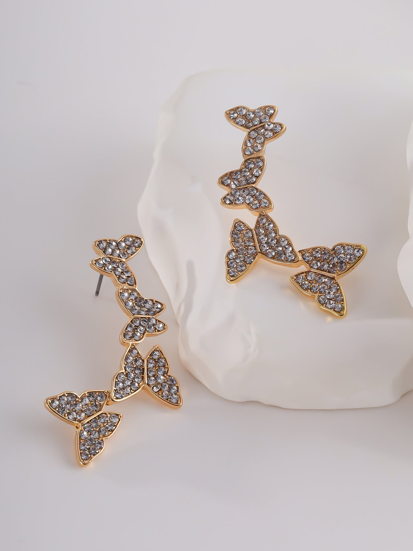 Wholesale  rhinestone decoration butterfly earrings