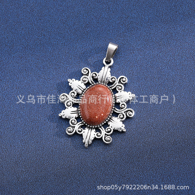 Wholesale  natural stone amethyst pink crystal pendant