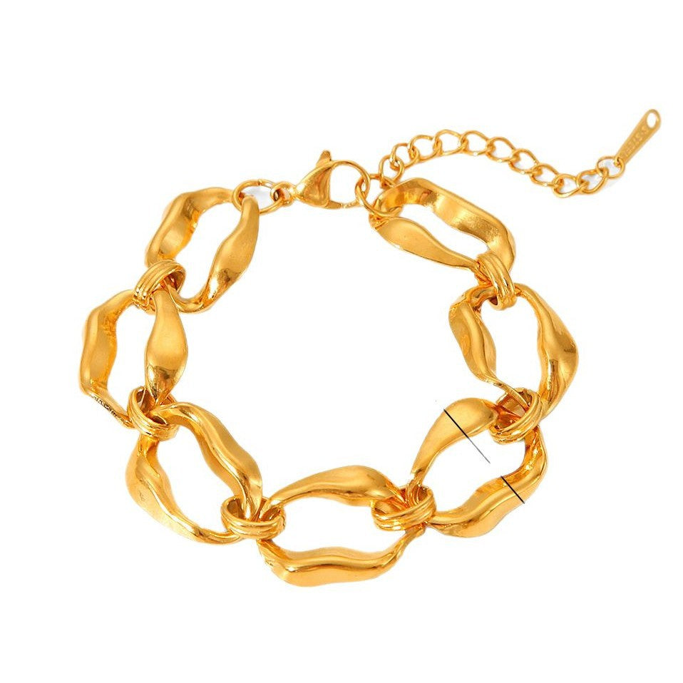 Wholesale  18K Bracelet Stainless Steel Twist Chain Bracelet Cuban Chain