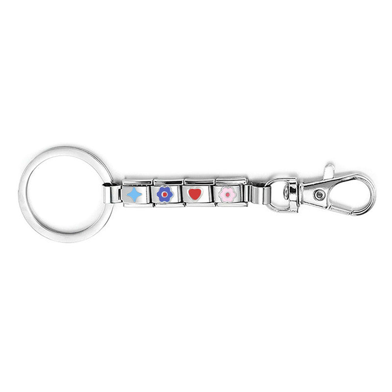 Wholesale Italian Module Keychain Bracelet Retro Creative Stylish Fashion DIY Italian Module Finished Keychain
