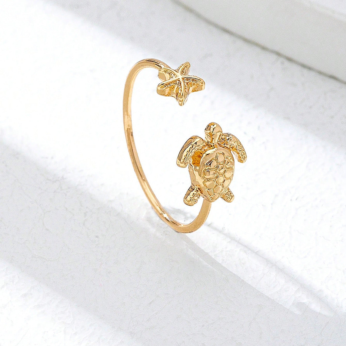 Wholesale Fashion Women S Alloy Sea Turtle Starfish Ring Korean Style Jewelry Accessory For Gift And Resale