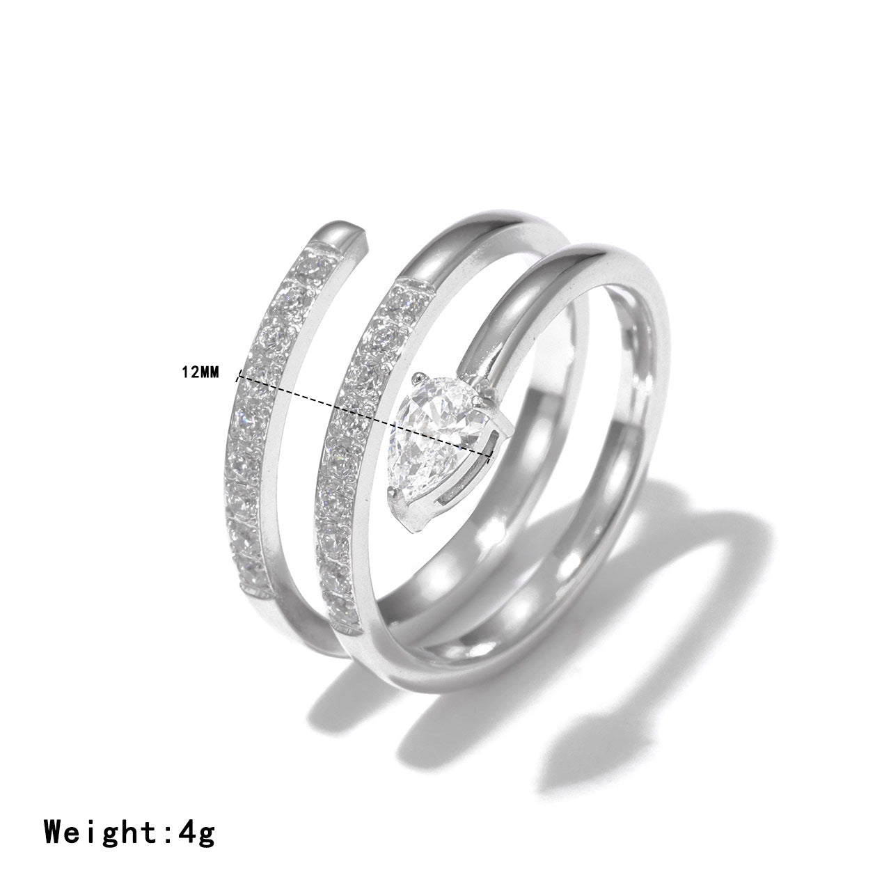 Wholesale Diamond-Set Coiled Snake Ring