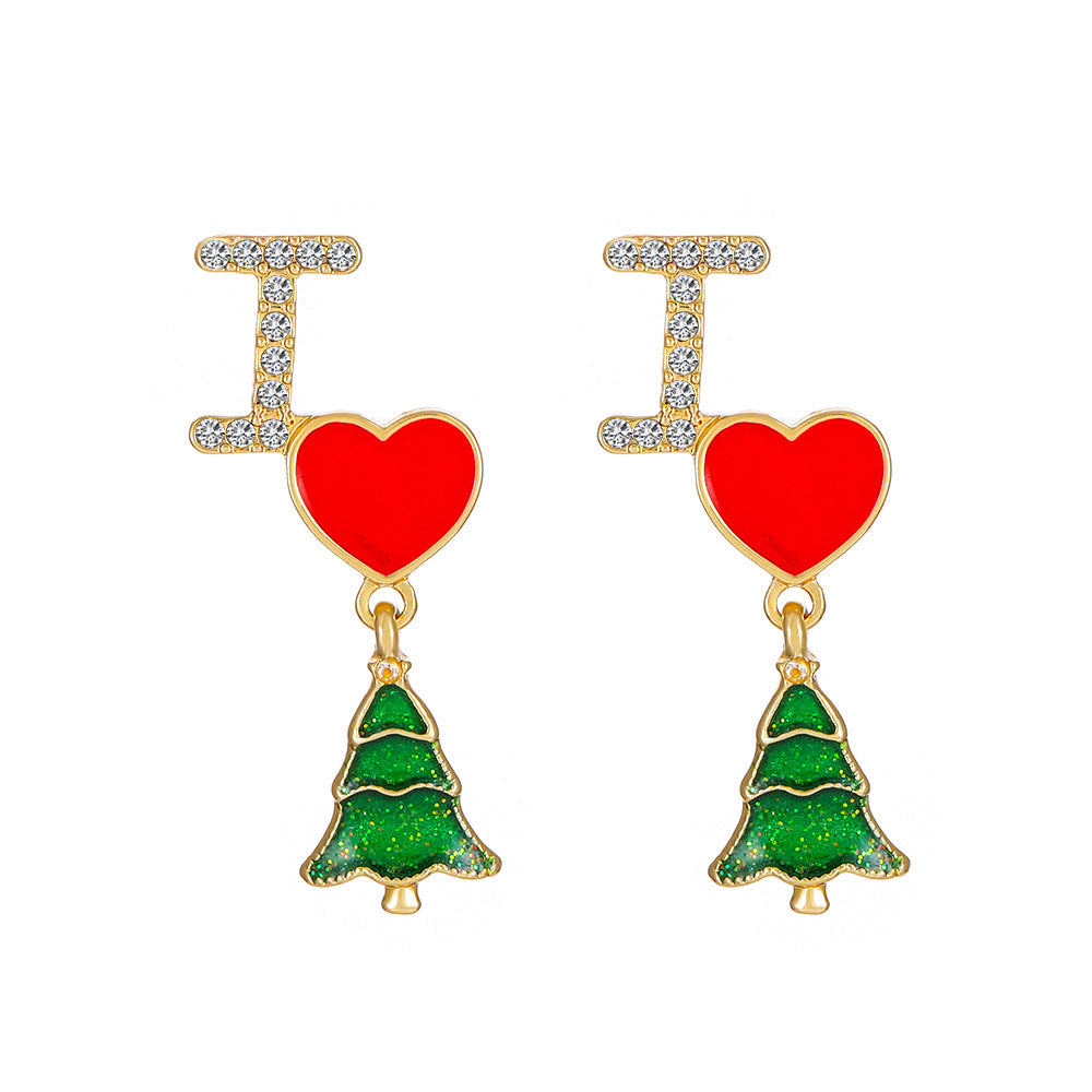Wholesale Christmas crutches bell earrings
