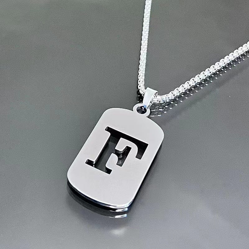 Wholesale  26 English letter necklace titanium steel chain