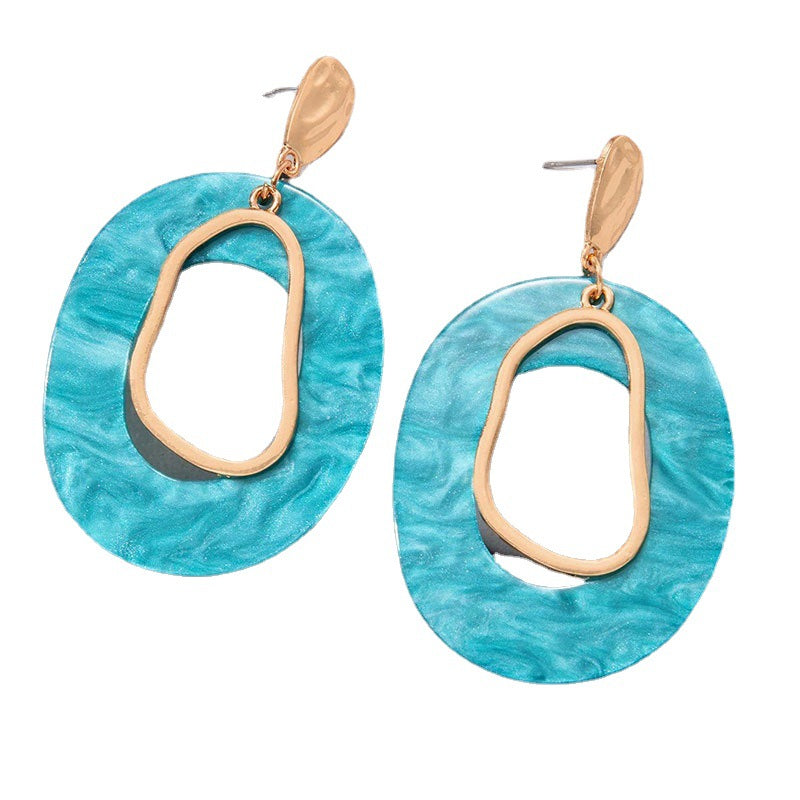 Wholesale Geometric Vintage Resin Acrylic Hoop Earrings