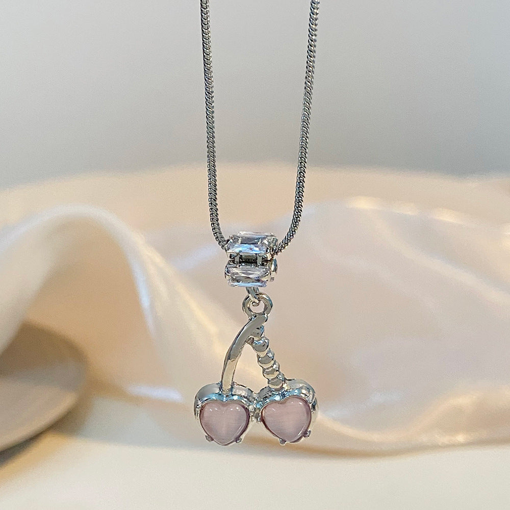 Wholesale Cherry Red Necklace Earring Set Clavicle Chain Choker Necklace ACC-NE-MY008