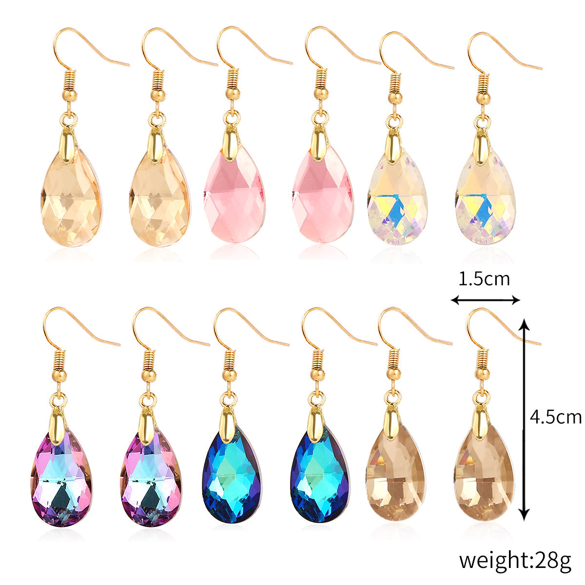 Wholesale  Long Grape Cluster Crystal Earrings  Luxury Zircon Crystal Drop Earrings