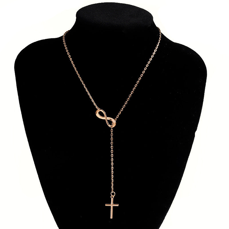 Wholesale Alloy  Cross Sweater Necklace