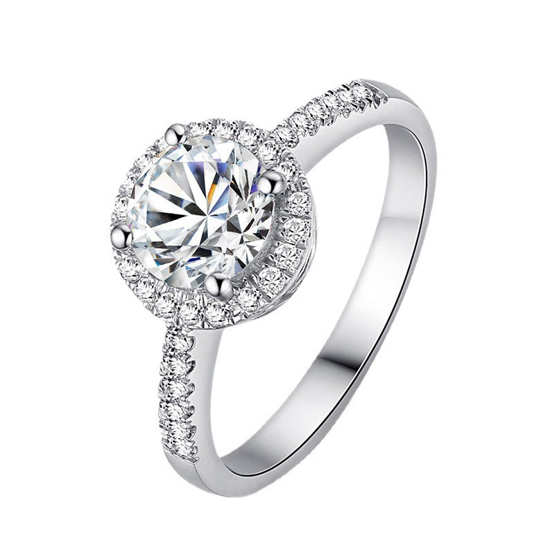 Wholesale Classic Round Square Zirconia Moissanite Ring Rhinestone Rings ACC-RS-JRD003