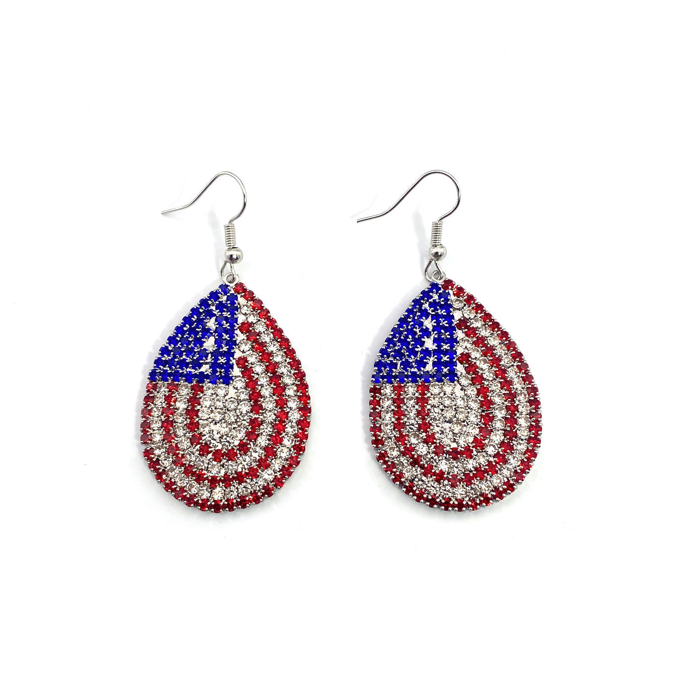 Wholesale Independence Day American Flag Round Earrings