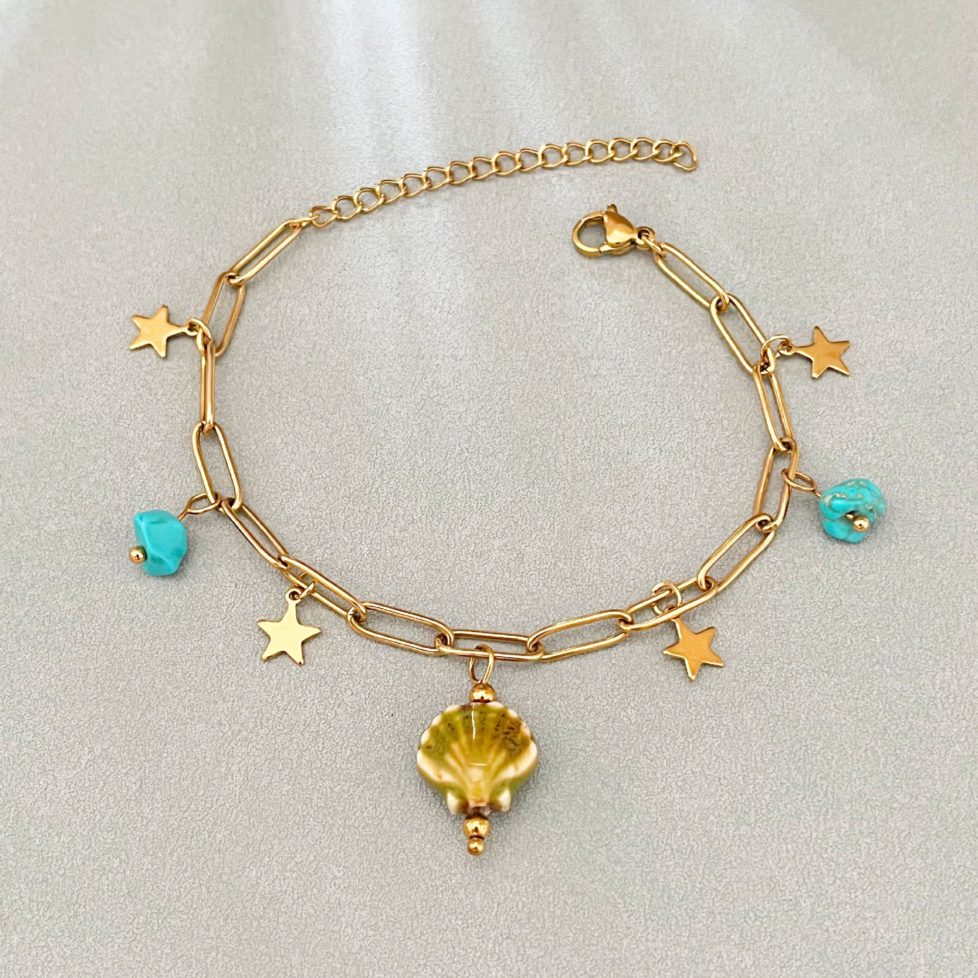 Wholesale  Beach Style Gypsophila Ceramic Shell Bracelet