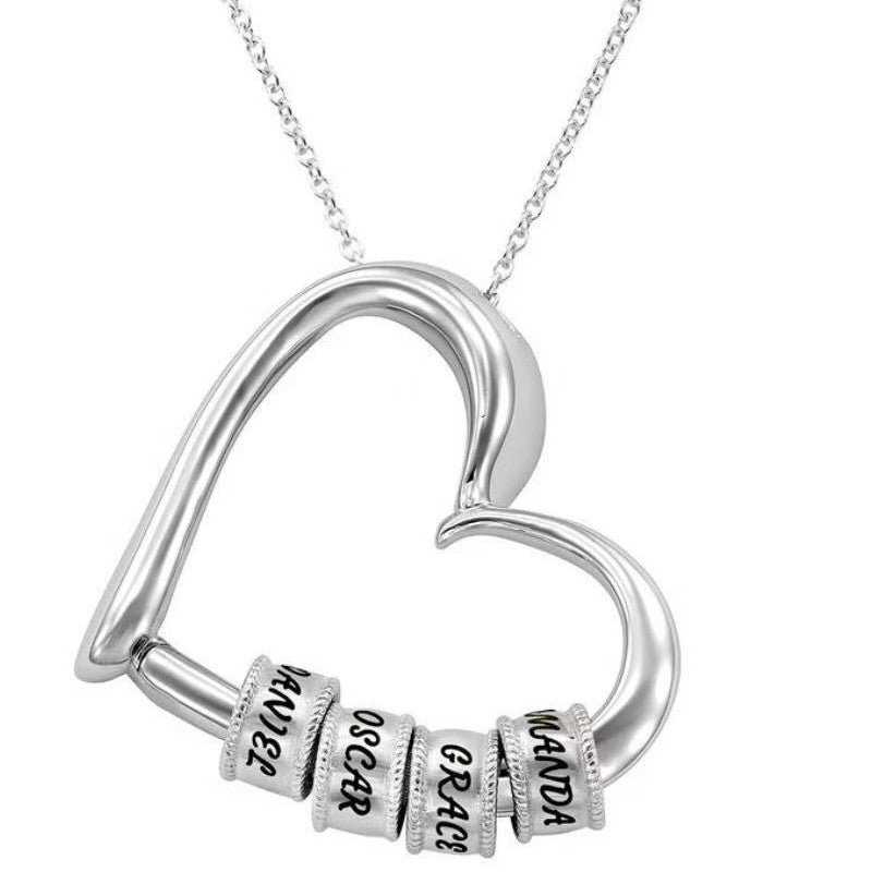 Wholesale Stainless Steel Heart Beaded Necklace