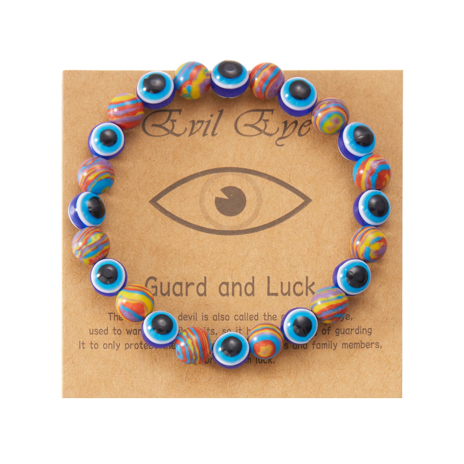 Wholesale  Evil Devil Eye Beaded  8mm  Beaded Stingy String Bracelet
