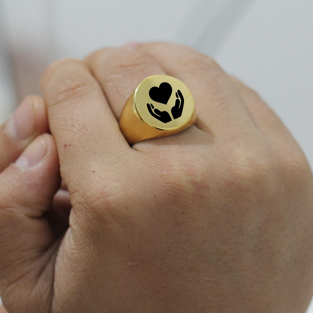 Wholesale   titanium steel 12MM 22MM round smooth  love ring