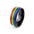 Wholesale Titanium steel non-allergic tail ring cute rainbow couple ring