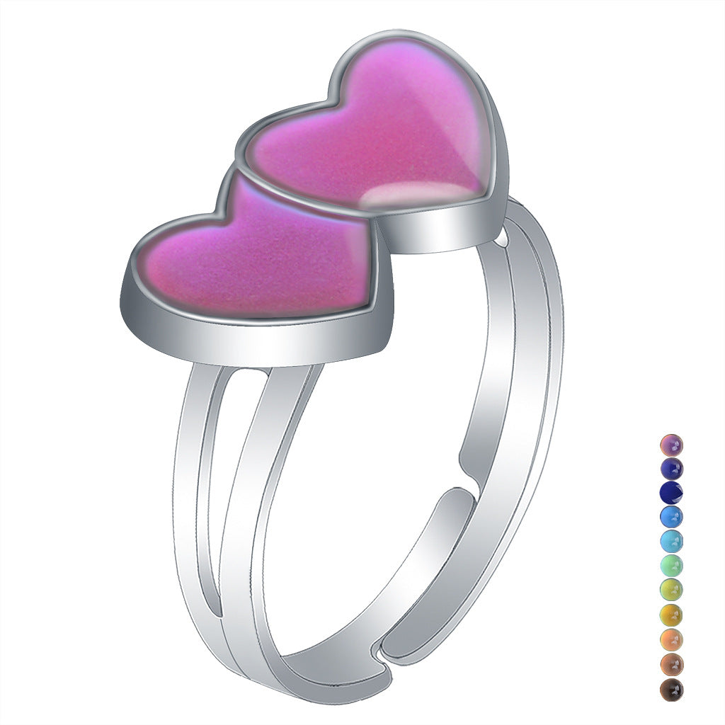 Wholesale Children's Princess Cartoon Cute Animal Temperature Sensitive Color Changing Ring ACC-RS-Hour001