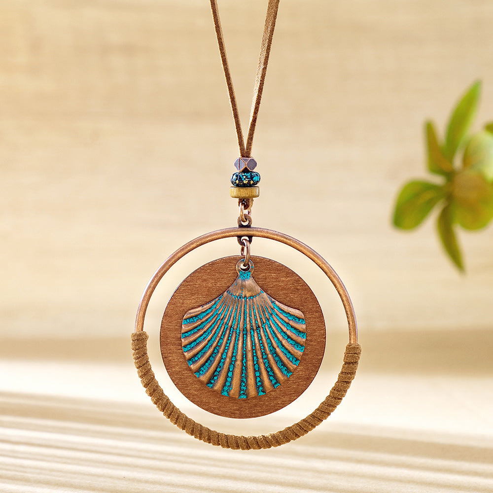Wholesale Vintage Ethnic Style Pendant Necklace OceanInspired Fashion Accessory