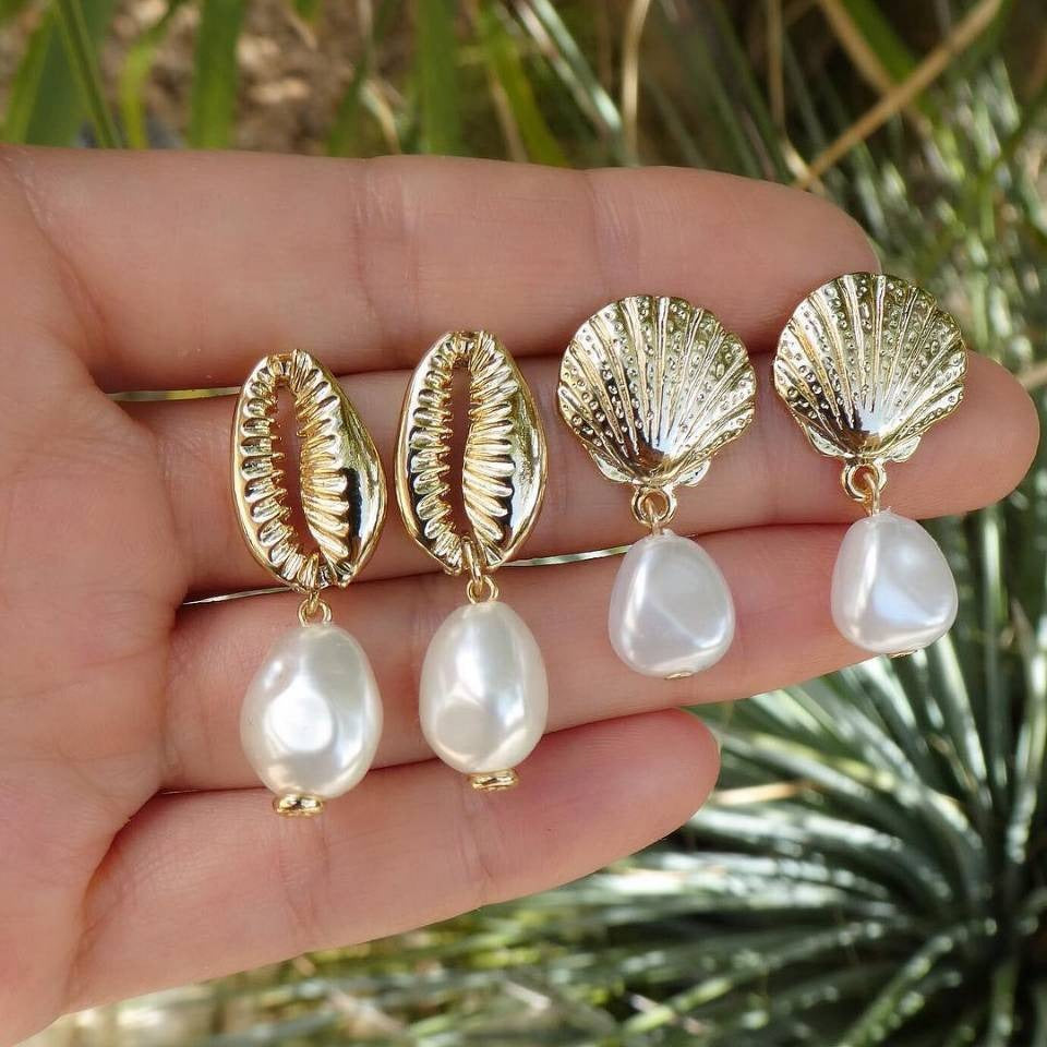 Wholesale pearl shell earrings