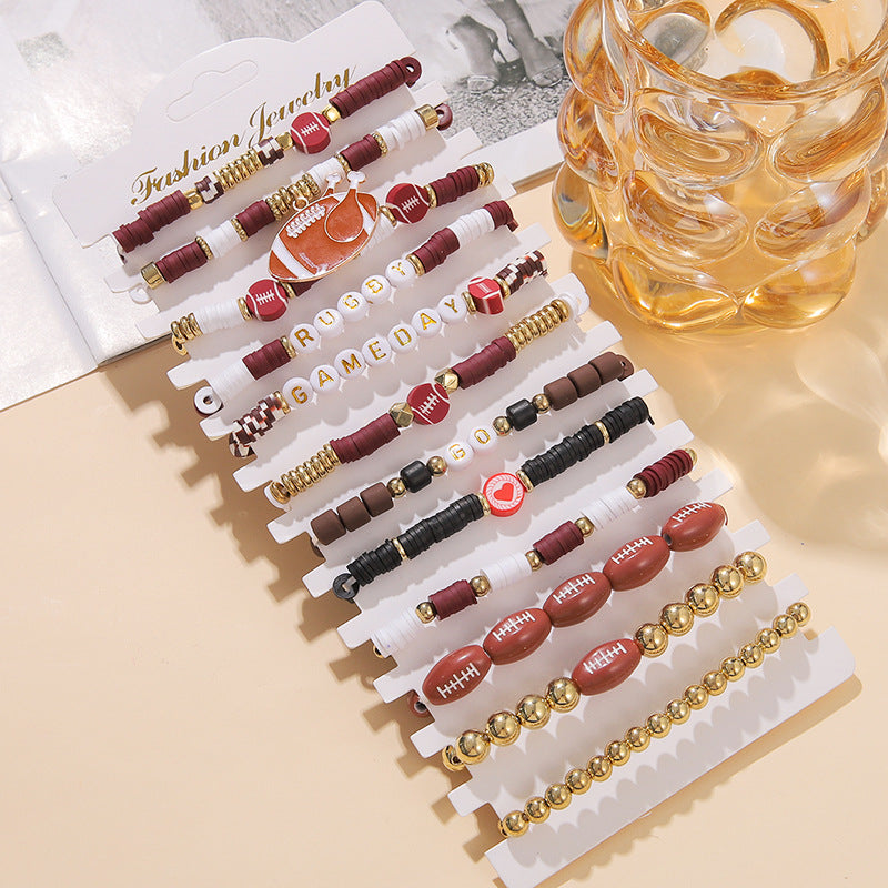 Wholesale Sports High Sense Rugby Handmade Bracelet S