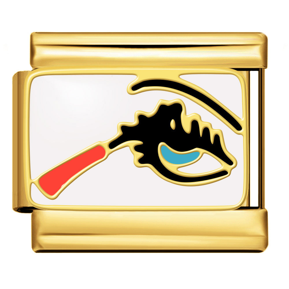 Wholesale Italian  Stainless Steel CharmsGold and Silver Welding Oil Drop DIY Module Charms