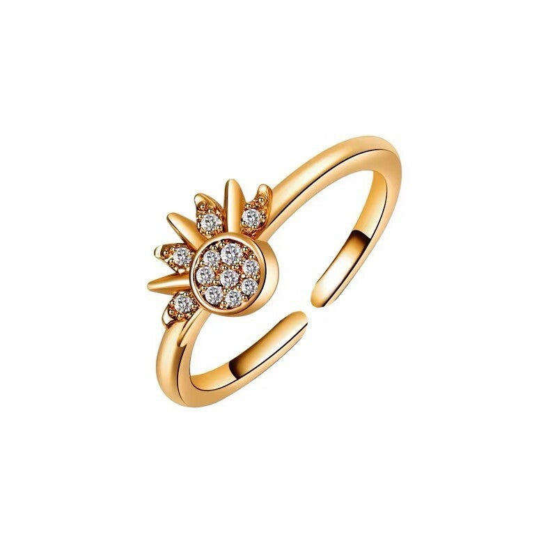 Wholesale Stackable Diamond Sun and Moon Open Adjustable Rings ACC-RS-YinHu001