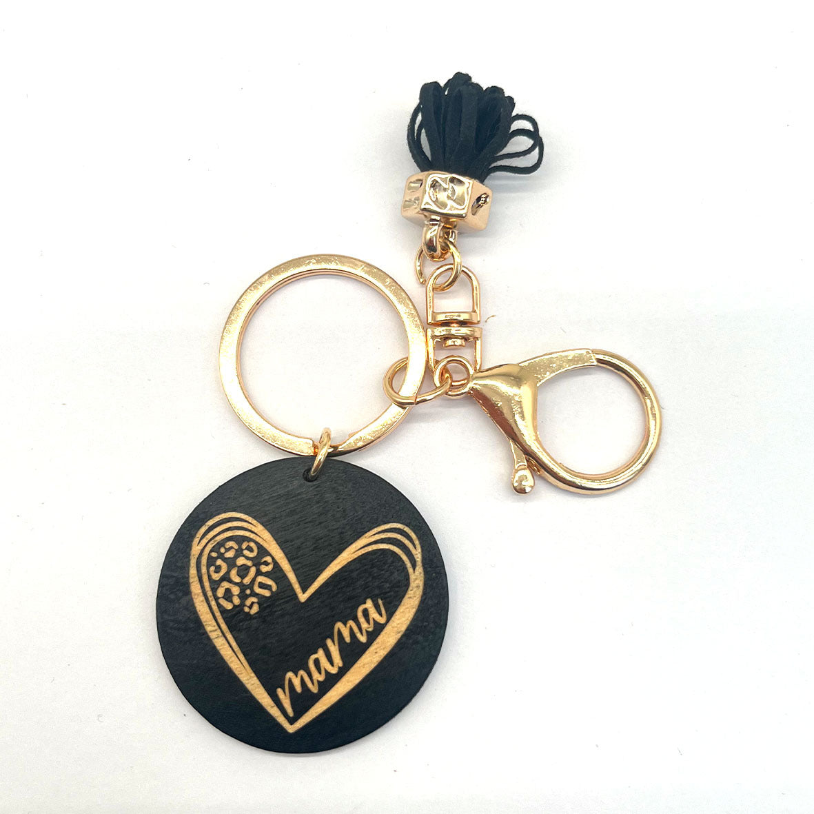 Wholesale MAMA Colorful Wooden Sign Tassel Keychain Mother's Day ACC-KC-TuoYi003