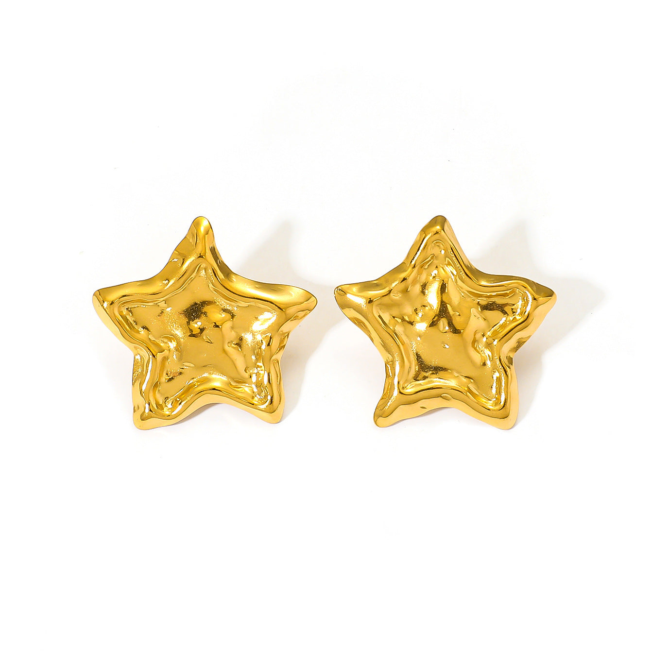 Wholesale  Gold and Silver Two-Color Stainless Steel Earrings 18K Gold Accessible