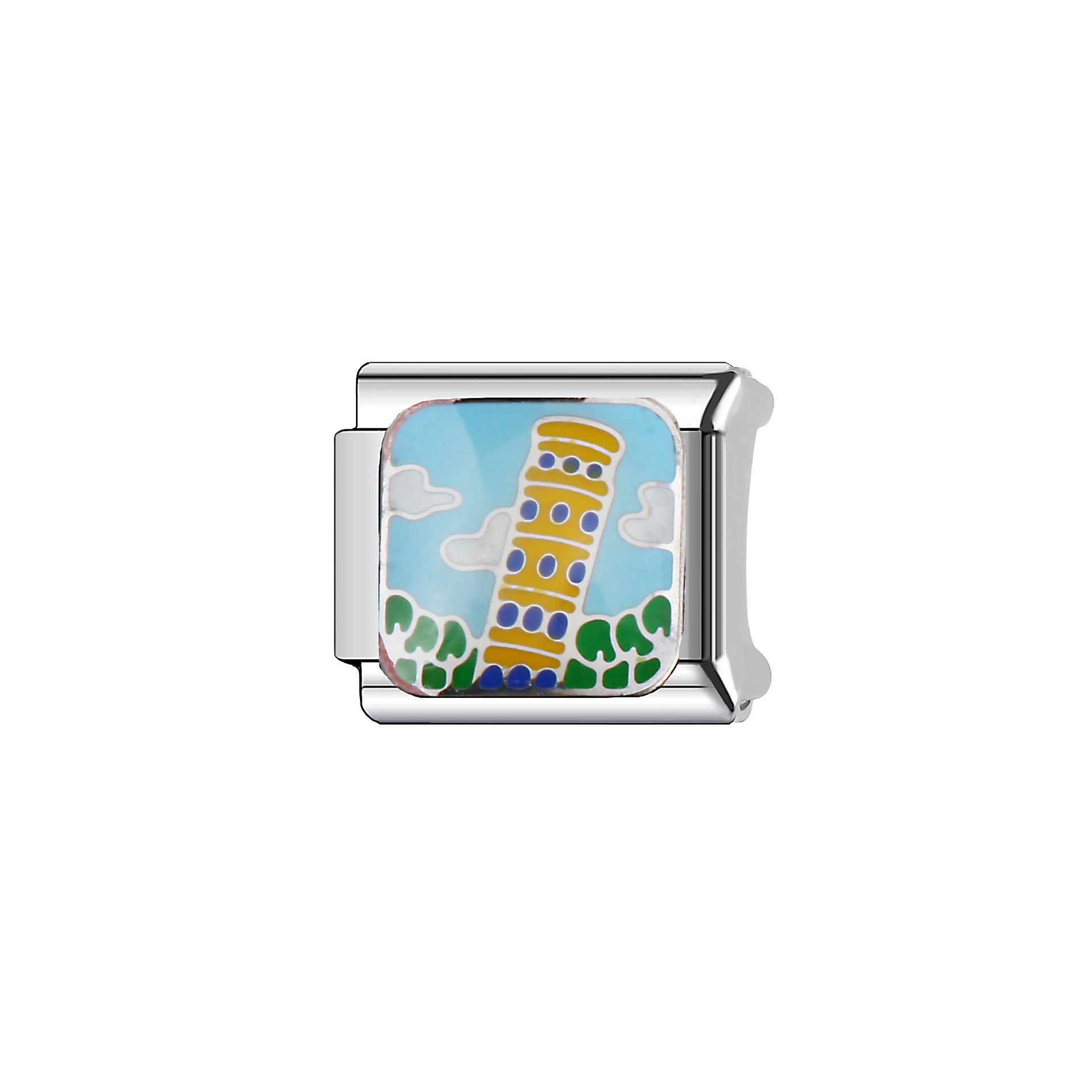 Wholesale  9mm Italian Charm Starter Bracelets DIY square Single Section Creative Stainless Steel Composable Bracelet