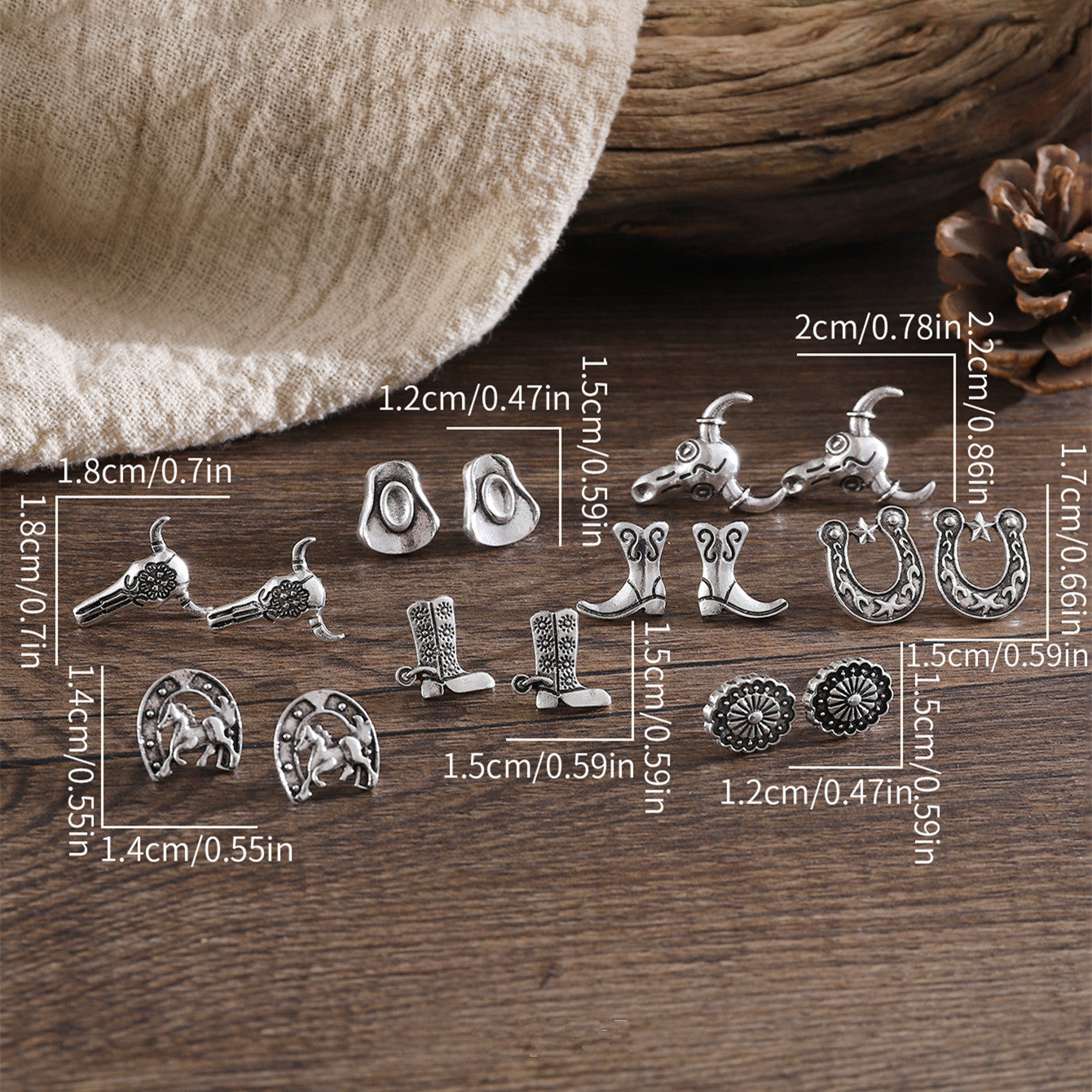 Wholesale Retro Ethnic Style Denim Earrings