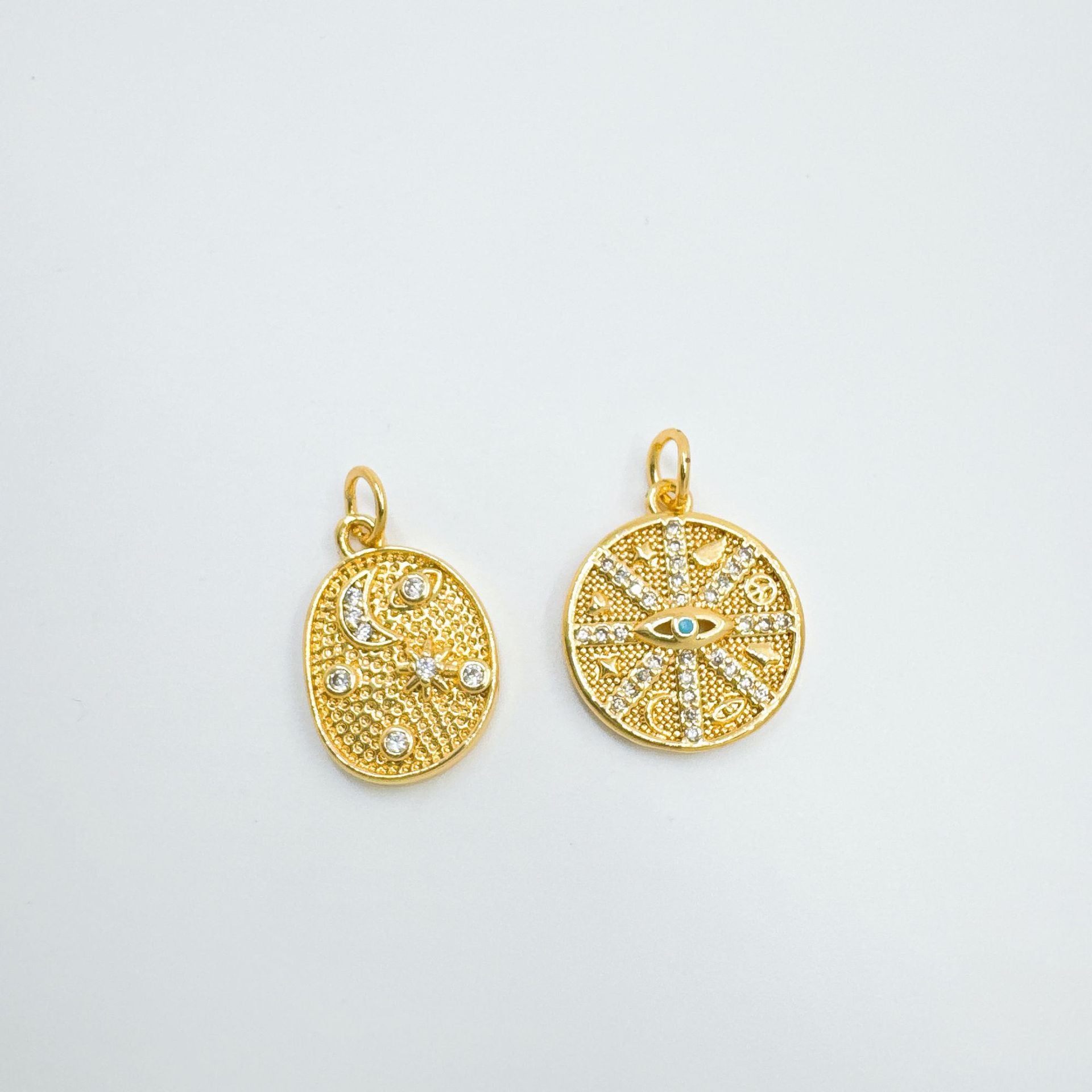 Wholesale Gold Plated Copper Evil Eye Necklace Pendant,  Sweet Cool Style Fashion Accessory for Resale