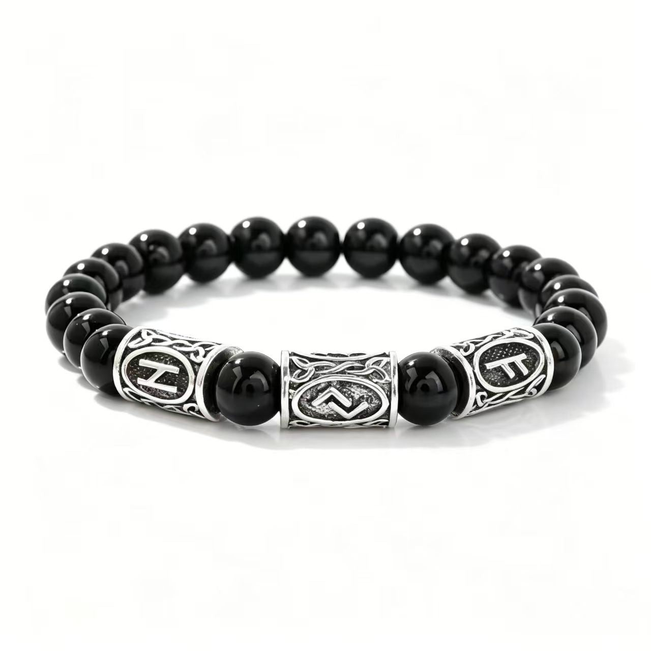 Wholesale Stylish Natural Stone Beaded Bracelet Tiger Eye Amethyst Obsidian Unisex Travel Souvenir Boutique Resale