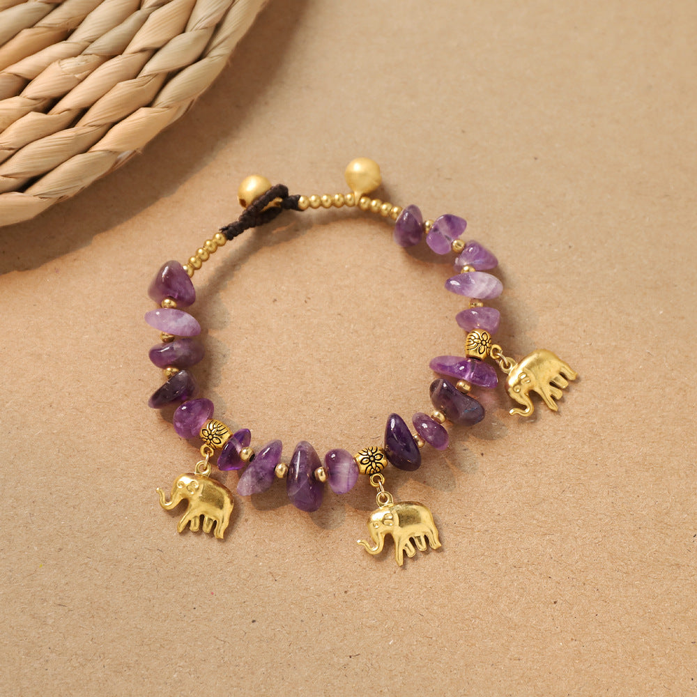 Wholesale Hand-Knitted Turquoise Elephant Bracelet,  Bohemian Style Fashion Jewelry Accessory