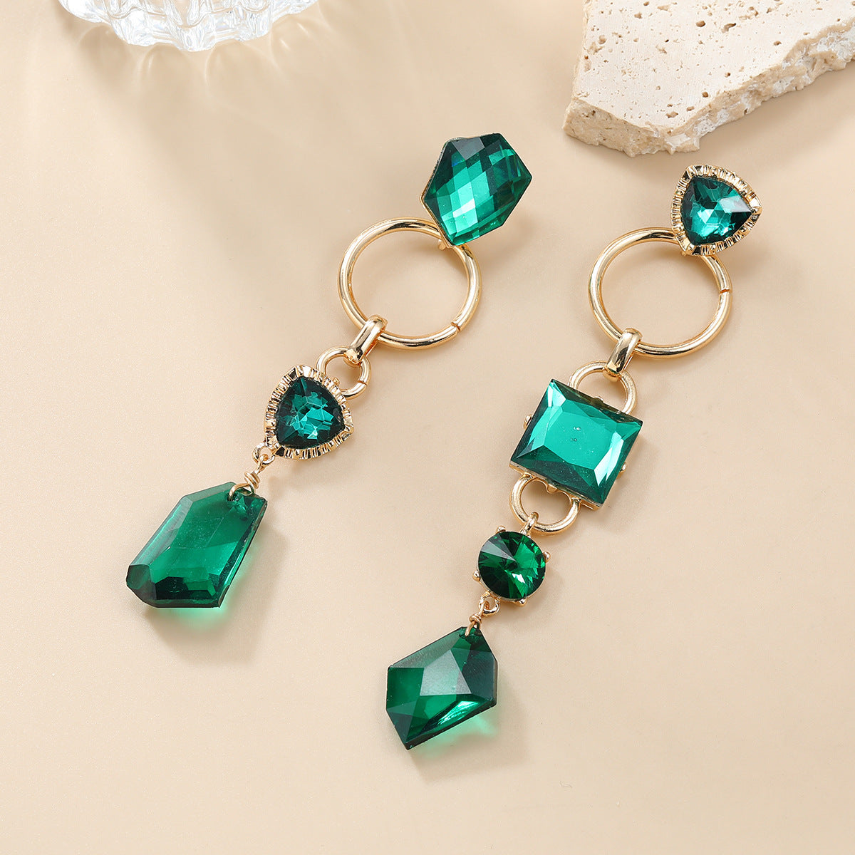 Wholesale multi-layer geometric shape acrylic alloy earrings ACC-ES-JL009